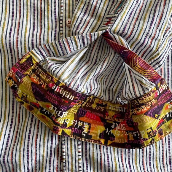 Robert Graham Sport Shirt - White with Multi-colour Pinstripes - X-Large - Picture 5 of 7